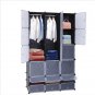18-Cube DIY Modular Cubby Shelving Storage Organizer Extra Large Wardrobe with Clothes Rod