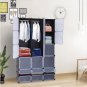 18-Cube DIY Modular Cubby Shelving Storage Organizer Extra Large Wardrobe with Clothes Rod