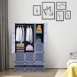 18-Cube DIY Modular Cubby Shelving Storage Organizer Extra Large Wardrobe with Clothes Rod