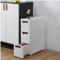 3-Tire Rolling Cart Organizer Unit with Wheels Narrow Slim Container Storage Cabinet