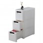 3-Tire Rolling Cart Organizer Unit with Wheels Narrow Slim Container Storage Cabinet