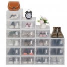 Shoe Storage Boxes 18 Pack Clear Plastic Stackable - White