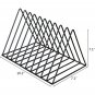 10 Sections File Storage Holder-Triangle Iron Magazine Organizer (Black)
