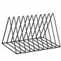 10 Sections File Storage Holder-Triangle Iron Magazine Organizer (Black)