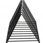 10 Sections File Storage Holder-Triangle Iron Magazine Organizer (Black)