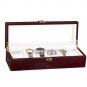 6 Slots Wooden Case Watch Display Case Glass Top Jewelry Storage Organizer Gifts