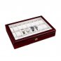 24 Slots Wooden Case Watch Display Case Glass Top Jewelry Storage Organizer Gifts