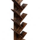 9-Shelf Bookcase Rack, Free Standing Book Storage Organizer,Wooden Tree Bookshelf, Brown