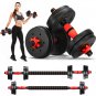 Set 33 LBS Barbell Weight Set for Home Gym, 2 in 1 Dumbellsweights Set for Men and Women