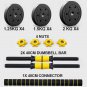 Adjustable Dumbbell Set 44 LBS Barbell Weight Set for Home Gym, 2 in 1 Dumbellsweights