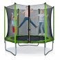 Round Trampoline for Kids with Safety Enclosure Net, Outdoor Backyard Trampoline with Ladder, Green