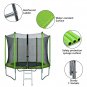 Round Trampoline for Kids with Safety Enclosure Net, Outdoor Backyard Trampoline with Ladder, Green