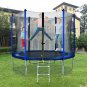 8FT Round Trampoline for Kids with Safety Enclosure Outdoor Backyard Trampoline with Ladder, Blue