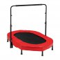 Foldable Rebounder 2-Person Trampoline with Adjustable Handle for Two Kids Red & Black