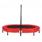 Foldable Rebounder 2-Person Trampoline with Adjustable Handle for Two Kids Red & Black