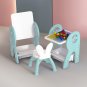2 in 1 children\'s table and chairs with storage drawing board