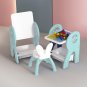 2 in 1 children\'s table and chairs with storage drawing board