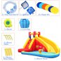 Inflatable Water Slide Backyard Water Park with Climbing Wall, Splash Pool