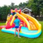 Inflatable Water Slide Backyard Water Park with Climbing Wall, Splash Pool