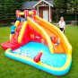 Inflatable Water Slide Backyard Water Park with Climbing Wall, Splash Pool