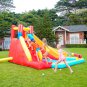 Inflatable Water Slide Backyard Water Park with Climbing Wall, Splash Pool