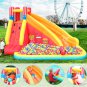 Inflatable Water Slide Backyard Water Park with Climbing Wall, Splash Pool
