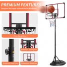 Portable Basketball Hoop System Stand Height Adjustable 7.5ft - 9.2ft with 32 Inch Backboard