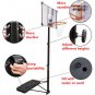 Portable Basketball Hoop System Height Adjustable Basketball Stand for Teens Adults Indoor