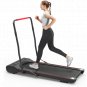 Under Desk Walking Pad Treadmill Foldable with Handlebar Remote Control