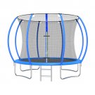 12FT Round Trampoline with Safety Enclosure Net & Ladder, Spring Cover Padding