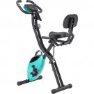 Folding Exercise Bike, Fitness Upright and Recumbent X-Bike with 10-Level Adjustable Resistance