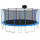 15FT Trampoline for Kids with Safety Enclosure Net, Ladder and 12 Safety Poles
