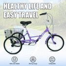 Adult Folding Tricycle ,Foldable 20 inch 3 Wheel Bikes,Single Speed Portable Cruiser Bicycles