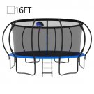 16FT Trampoline for Kids with Safety Enclosure Net, Ladder and 12 Safety Poles