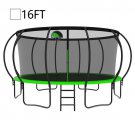 16FT Trampoline for Kids with Safety Enclosure Net, Ladder and 12 Safety Poles