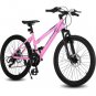 S24103 Elecony 24 inch Mountain Bike for Teenagers Girls Women, Shimano 21 Speeds Gear