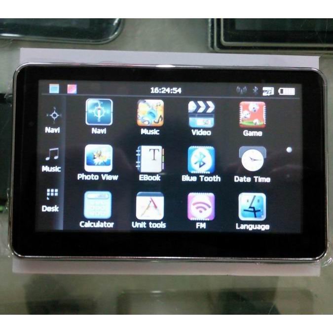 5 Inch Touch Screen Super Slim GPS Portable Navigation System with Bluetooth AVin