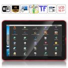 10.2 Inch LCD Touch Screen WIFI Telechips ARM11 800MHZ CPU Android 2.1 Tablet PC - Red