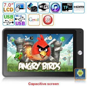Android 2.3 Cortex-A8 1.2GHz 7-inch Capacitive Touch Screen Tablet PC - TCC8803(Black)