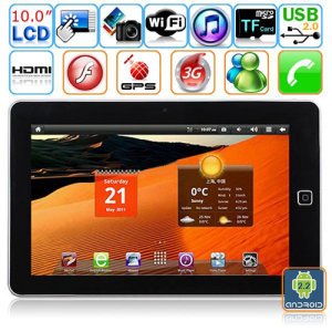 Android 2.2 WIFI Built-in 3G GPS 10-inch Capacitive Touch Screen Tablet PC - Flying touch 4