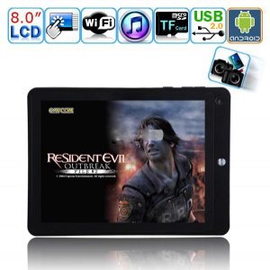 Android 2.3 Rockchip RK2918 CPU 8GB HDD Dual Cameras 8-inch Multi-Touch Capacitive Tablet PC