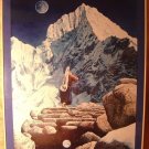 RARE LTD EDITION   MONK CARRYING CRYSTAL FINE ART PRINT