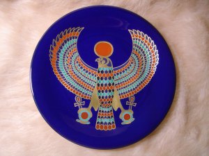 RARE LIMOGES PLATE GOLD LEAF TUTKANHAMEN ~GREAT FALCON