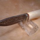 CUSTOM KNIFE DAMASCUS / FOSSIL HANDLE by AVARITT ~  VERY RARE