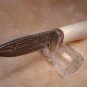 CUSTOM KNIFE DAMASCUS / FOSSIL HANDLE by AVARITT ~  VERY RARE