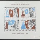 1988  Monaco SC1640 Olympics Tennis cycling  MNH Sheet