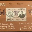1964 Dubai Sc C54 MNH Set Souvenir Sheet Kenedy