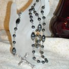 Hematite and Italian Silver Rosary