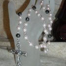 Pink Pearl and Italian Silver Rosary