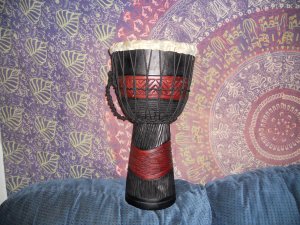 Black and Red Djembe